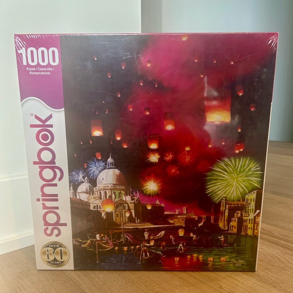 New and Sealed Springbok Venice Fireworks 1000 Piece Jigsaw Puzzle